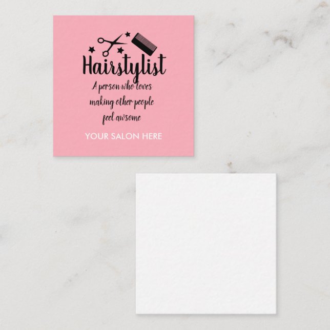 Pink Fairstylist Zitat Funny Friseur Stars Begleitkarte (Vorne/Hinten)