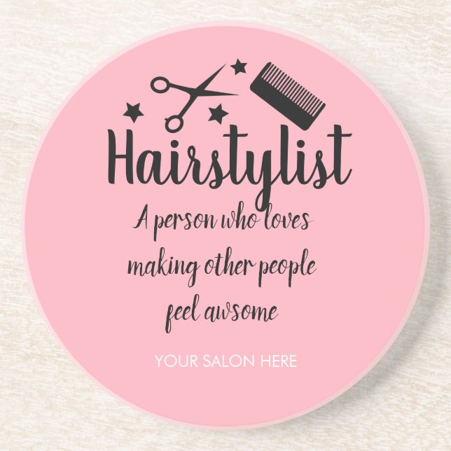 Pink Fairstylist Zitat Funny Friseur Stars Getränkeuntersetzer (Vorne)