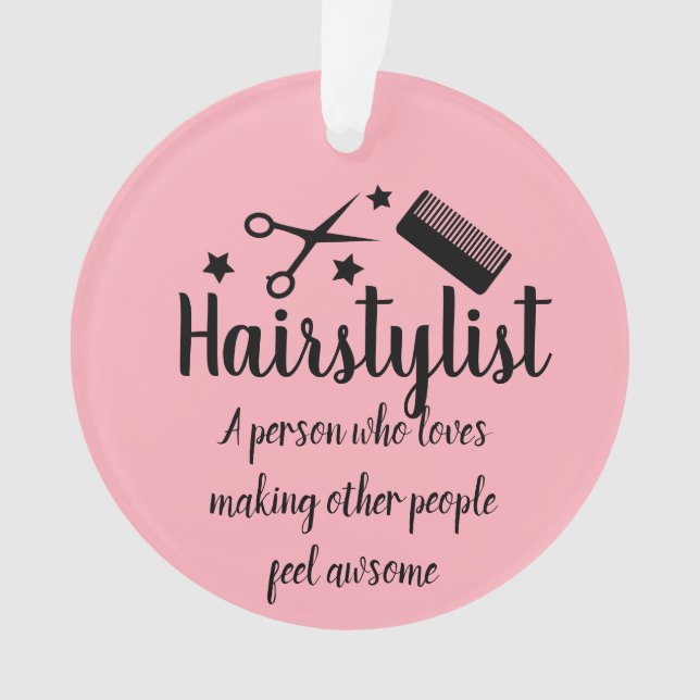 Pink Fairstylist Zitat Funny Friseur Stars Ornament (Vorderseite)