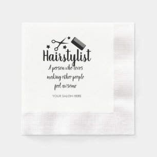 Pink Fairstylist Zitat Funny Friseur Stars Serviette