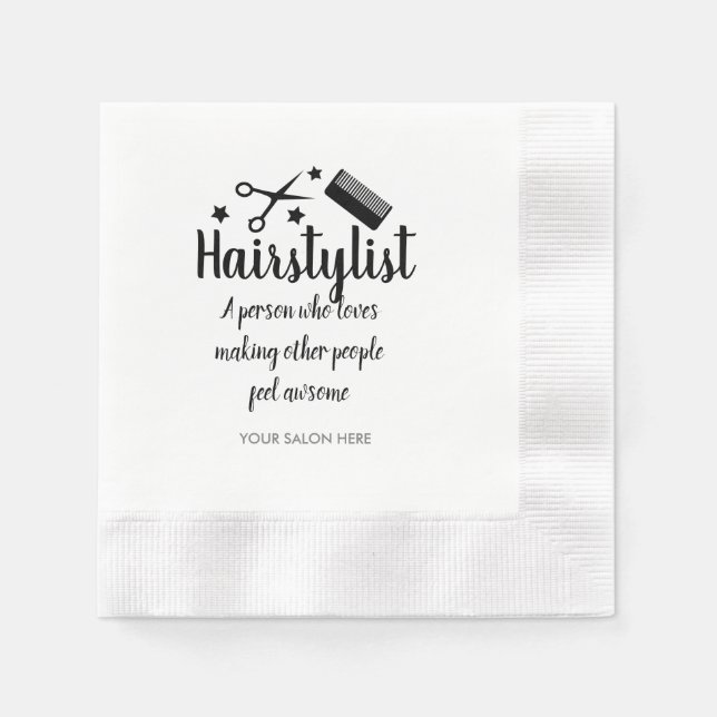 Pink Fairstylist Zitat Funny Friseur Stars Serviette (Vorderseite)