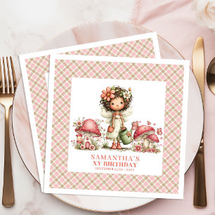Pink Fairy 2. Geburtstag Blush Florale Papier Serv Serviette