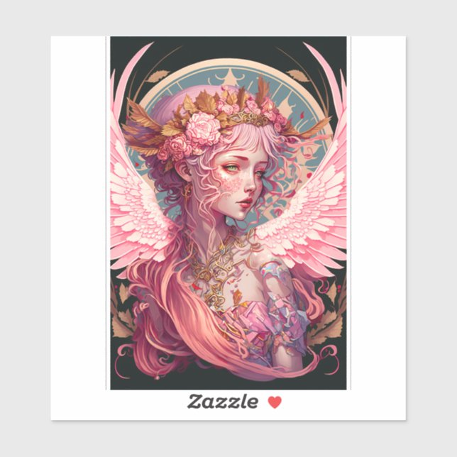 Pink Fairy Angel Fantasy Art Aufkleber (Blatt)