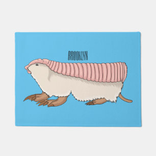 Pink fairy armadillo cartoon illustration fußmatte
