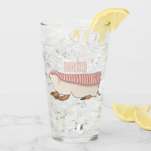 Pink fairy armadillo cartoon illustration glas