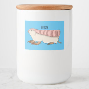Pink fairy armadillo cartoon illustration lebensmitteletikett