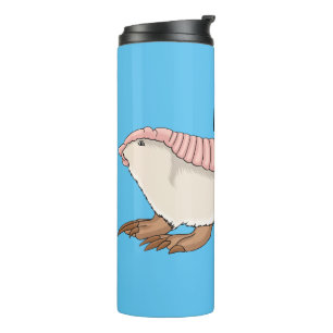 Pink fairy armadillo cartoon illustration thermosbecher