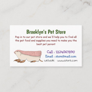 Pink fairy armadillo cartoon illustration visitenkarte