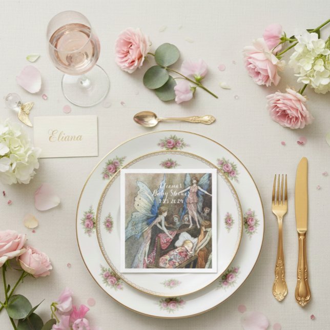 Pink Fairy Baby Blessing Baby Dusche Serviette (Von Creator hochgeladen)