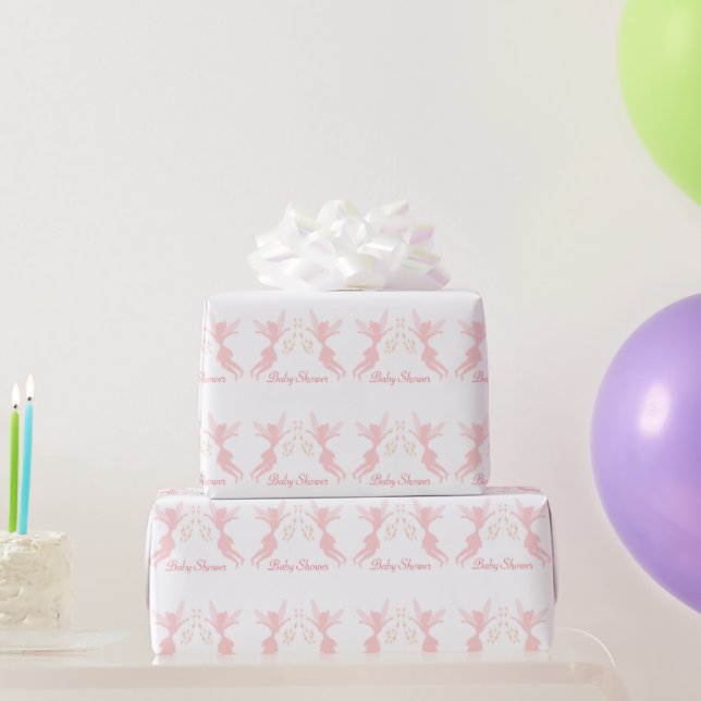 Pink Fairy Baby Dusche Geschenkpapier (Partygeschenke)