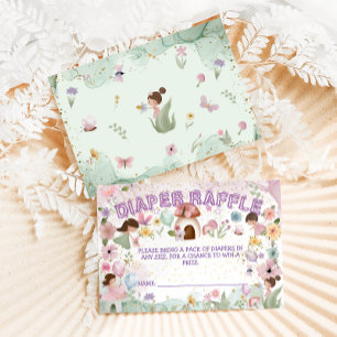 Pink Fairy Baby Girl Dusche Blume Windeln Raffel Begleitkarte