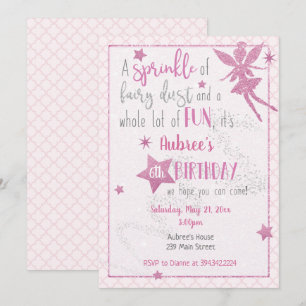 Pink Fairy Birthday Einladung