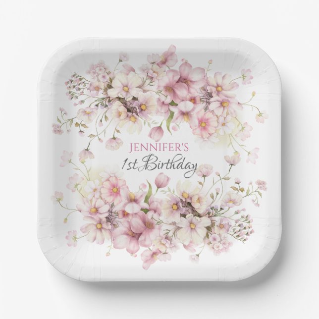 Pink Fairy Birthday Paper Teller (Vorderseite)