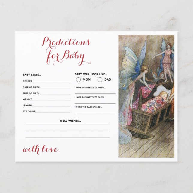 Pink Fairy Blessing Prédictions pour la carte bébé (Devant)