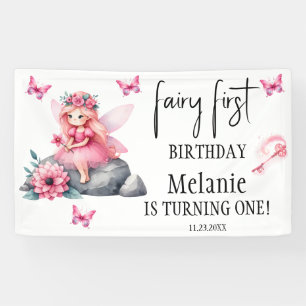 Pink Fairy Butterfells Magic Wand Erster Geburtsta Banner