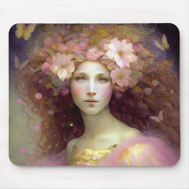 Pink Fairy Fantasy Art Mousepad (Vorne)