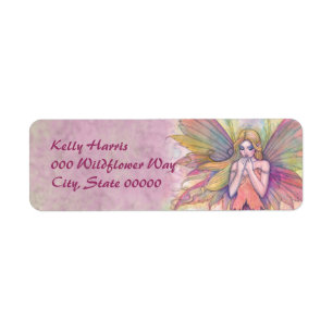 Pink Fairy Fantasy Art Rücksendeadressen-Aufkleber