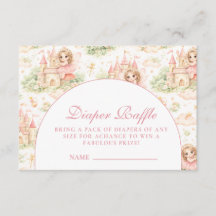 Pink Fairy Garden Baby Shower Diapper Raffle