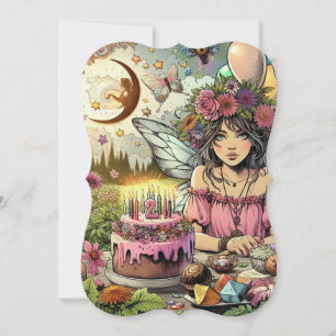 Pink Fairy Girl Magic Birthday Card