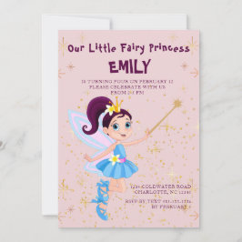 Pink Fairy Princess Geburtstagsfeier Einladung