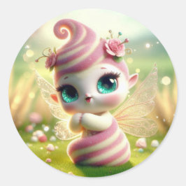 Pink Fairy Sugar Runder Aufkleber