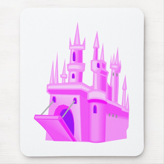 Pink Fairytale Hochzeitsburg Mousepad (Vorne)