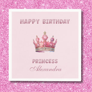 Pink Fairytale Kronprinzessin Geburtstag Serviette