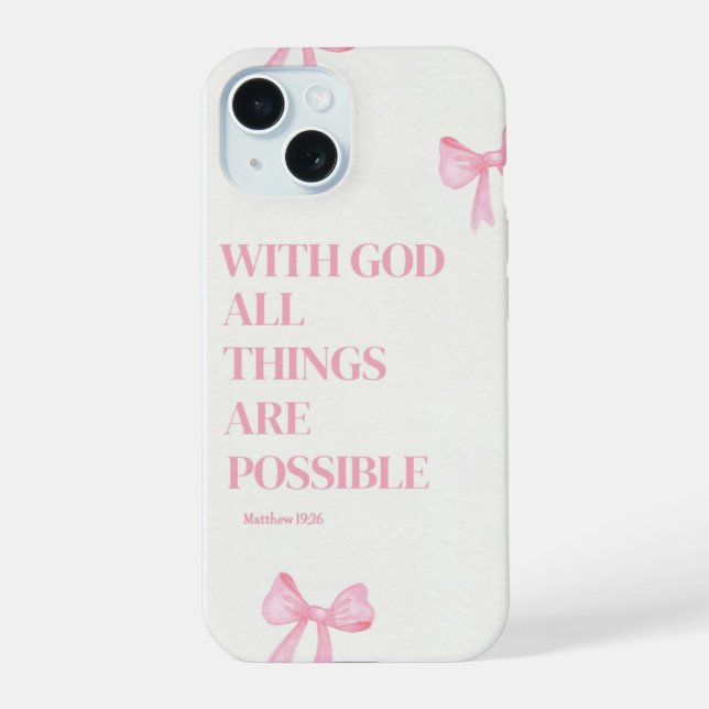 Pink Faith Over Fear IPhone case 15 Hülle (Rückseite)