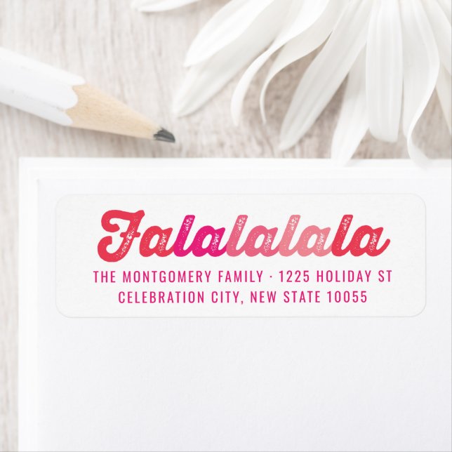Pink Falalalala Bold Script Moderne Ferienadresse (Insitu)