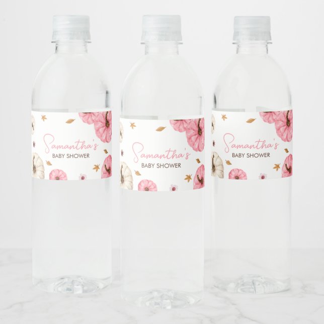 Pink Fall Little Pumpkin Baby Dusche (Flaschen)