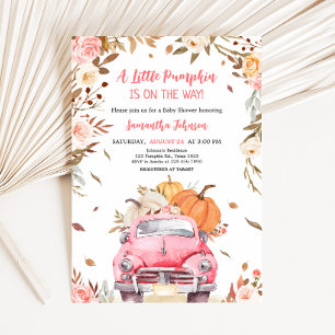 Pink Fall Pumpkin Truck Kinderdusche Einladung