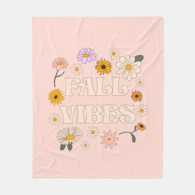 Pink Fall Vibes Fleecedecke (Vorderseite)