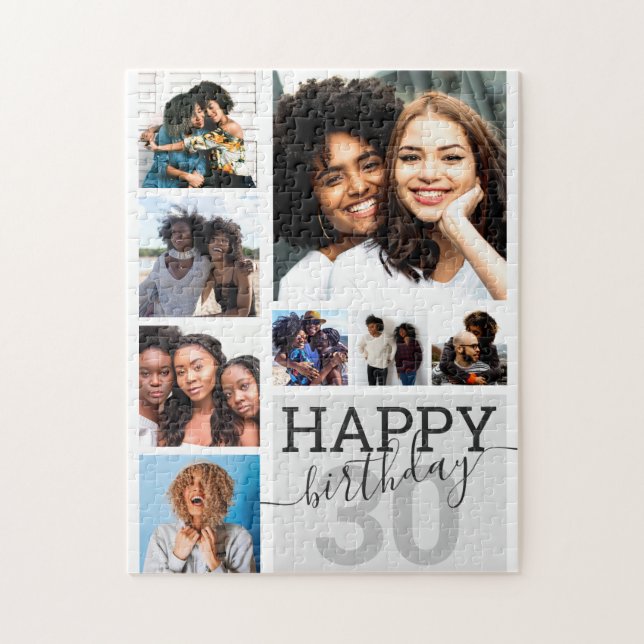 Pink Familie Freunde Foto Collage Happy Birthday (Vertikal)