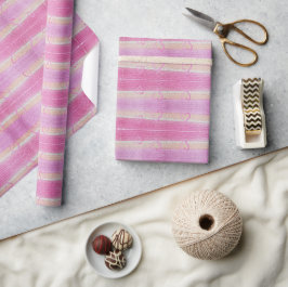 Pink Fandango Lila Valentinherz Wasserfarben Geschenkpapier