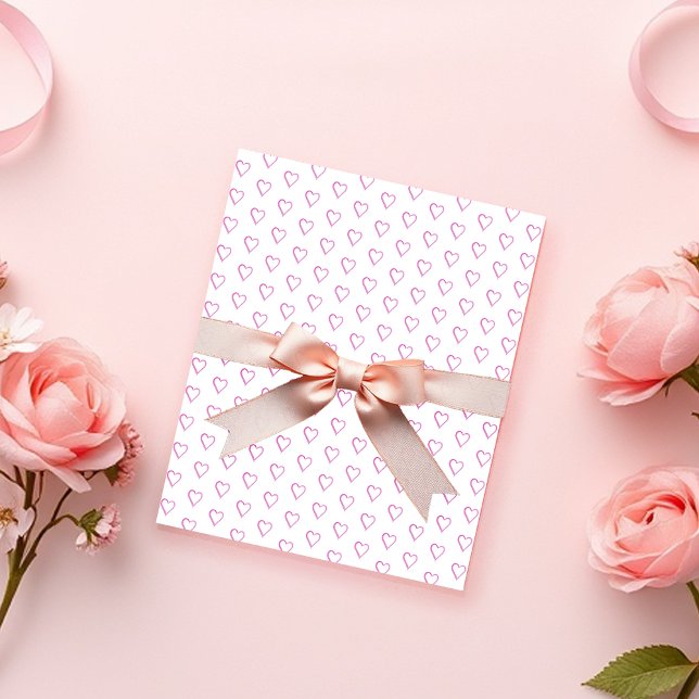 Pink Fandango Lila Valentinherz Wasserfarben Geschenkpapier (Von Creator hochgeladen)