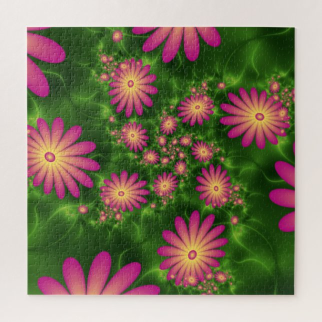 Pink Fantasy Blume Moderne Abstrakte Fraktal Kunst (Vertikal)