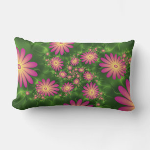 Pink Fantasy Blume Moderne Abstrakte Fraktal Kunst Kissen Für Draußen