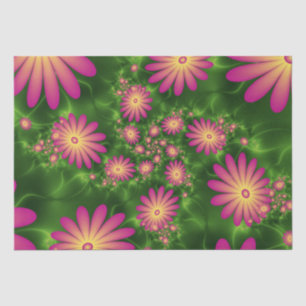 Pink Fantasy Blume Moderne Abstrakte Fraktal Kunst Seidenpapier