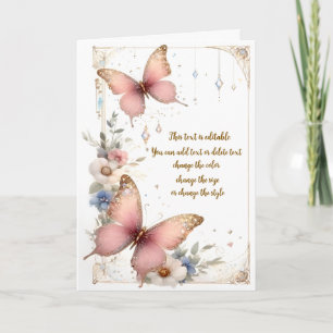 Pink Fantasy Butterfly Card Karte