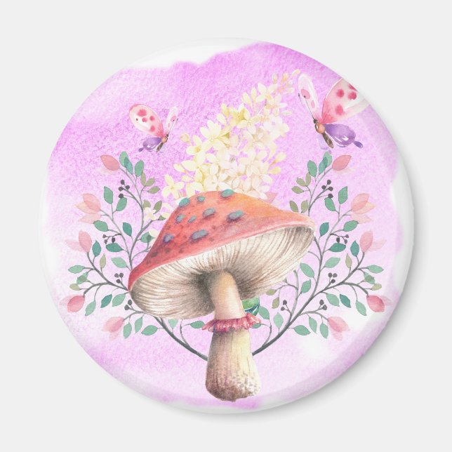 Pink Fantasy Garden Print Magnet (Vorne)