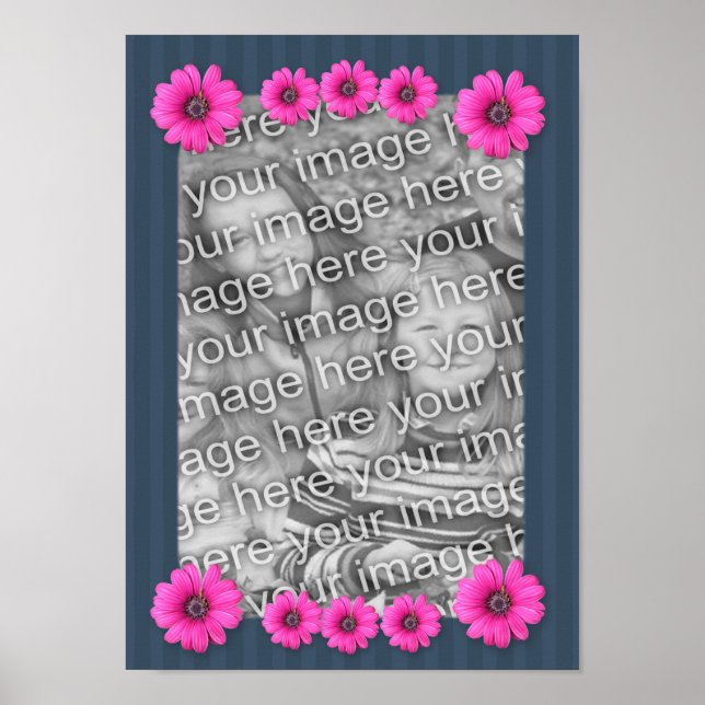 Pink-farbene Streifen hinzufügen Ihr Foto Poster (Vorne)