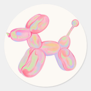 Pink farbenfroh Balloon Tier Runder Aufkleber