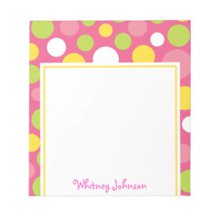 Pink farbenfroh Polka Dot Notepad Notizblock