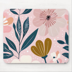 Pink farbenfrohe ästhetische Blumenmousepad Mousepad