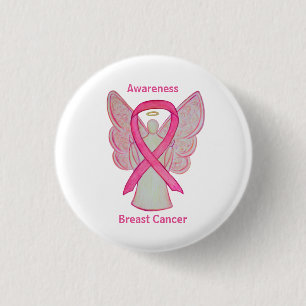 Pink-farbiges Angel-Button des Brustkrebses Button