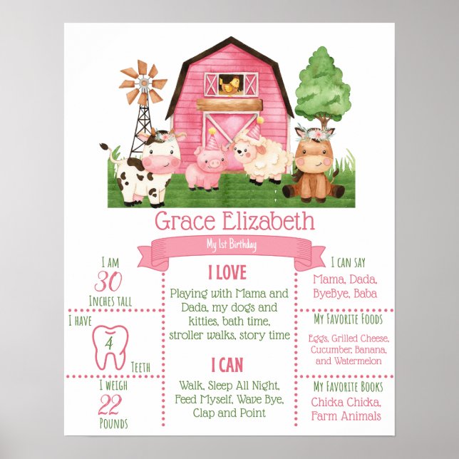 Pink Farm 1er Anniversaire Poster de jalon (Devant)