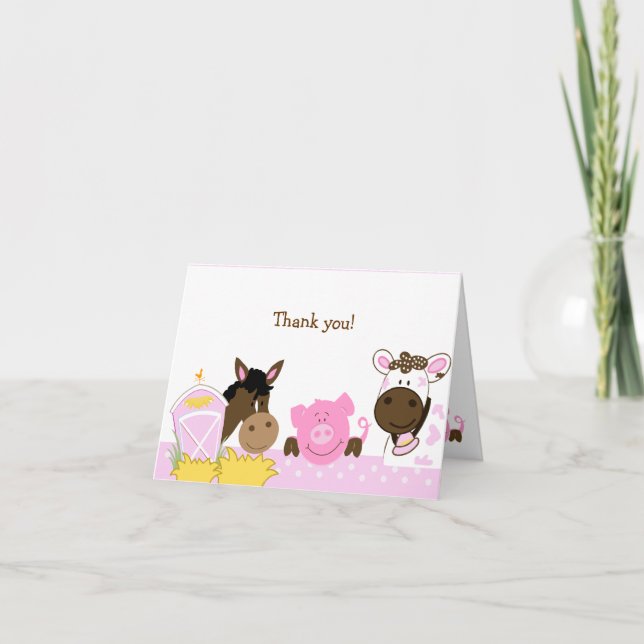 Pink Farm Babies Faltt Danke, dass ihr Notizen gem (Vorderseite)