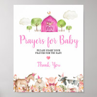 Pink Farm House Animals Barnyard Gebete für Baby