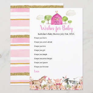 Pink Farm House Animals Barnyard wünscht sich Baby