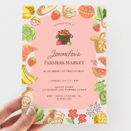 Pink Farmers Market Organic Farm Fresh Birthday Einladung
